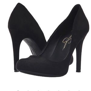 Jessica Simpson black suede pumps